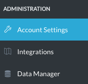 screengrab of left navigation menu with account settings selected
