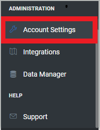 menu with Account Setting selected