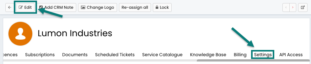 edit and settings options on customer page in HaloPSA.png